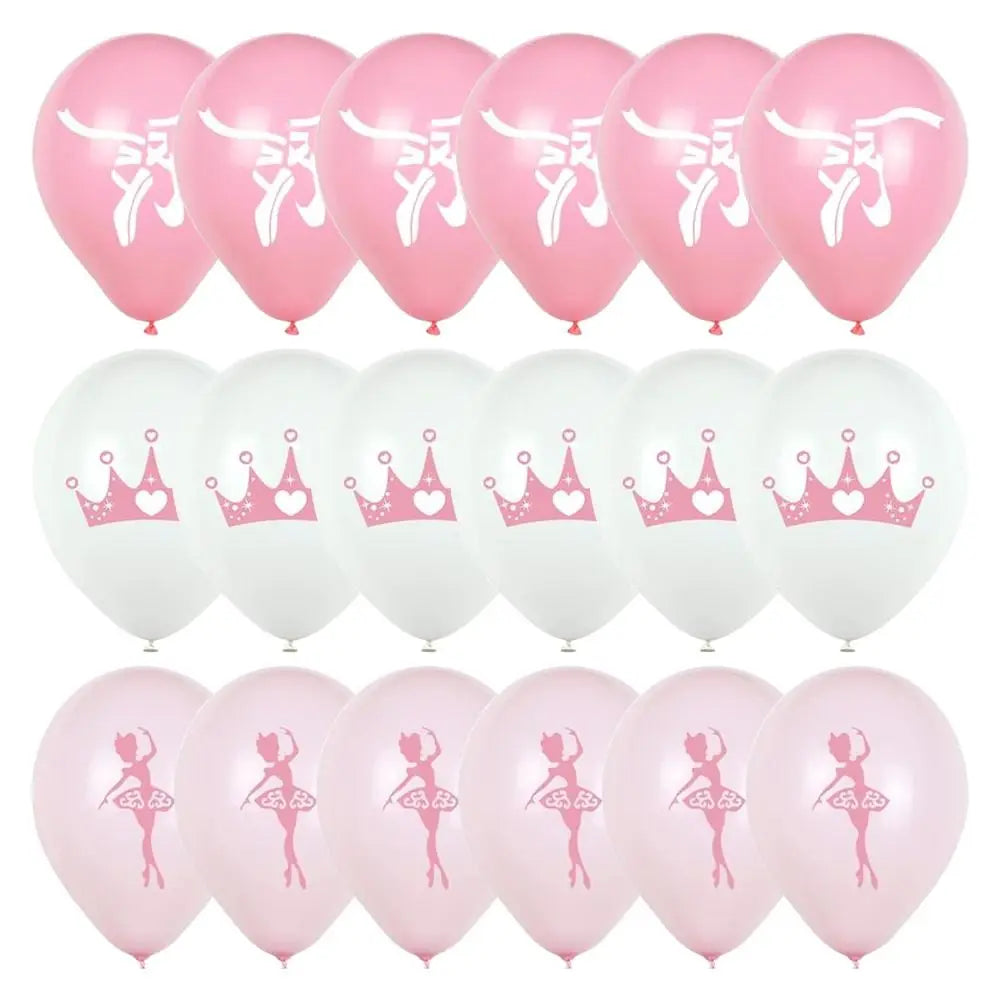 18pcs Ballet Theme Balloons,Ballerina Birthday Party Decorations,Pink White Balloons,Girl Princess Birthday Party Decorations
