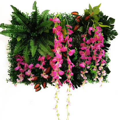 Wedding Party Decoration Artificial Flowers Wisteria Rose Decor Background Wall Hanging  Panel