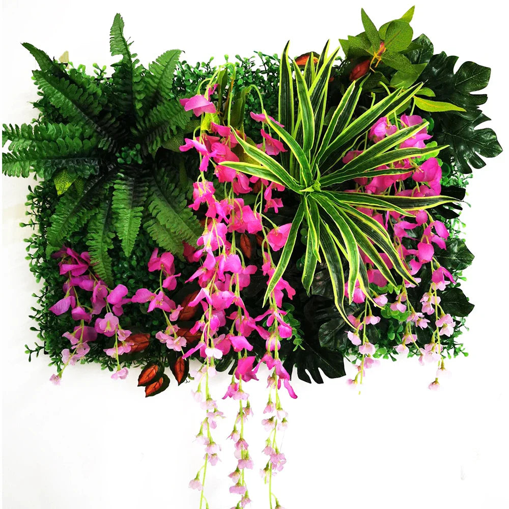 Wedding Party Decoration Artificial Flowers Wisteria Rose Decor Background Wall Hanging  Panel