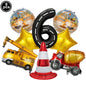 Construction Truck Balloons Excavator Cement Truck Forklift Crane Foil Balloon Kid Boys Birthday Party Construction Theme Decors