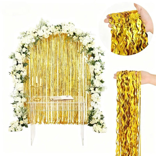 Disco Party Decor Foil Fringe Curtain 1/3/5PCS Sparkly Background Decoration for Birthday Wedding New Year Event