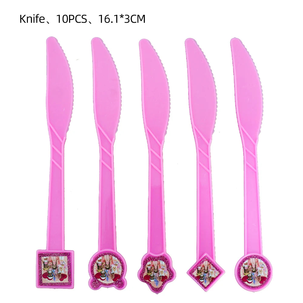 Pink Robloxed Theme Birthday Party Decorations Tableware Set Balloons Cups Plates Banner Backdrop for Girls Baby Shower Supplies