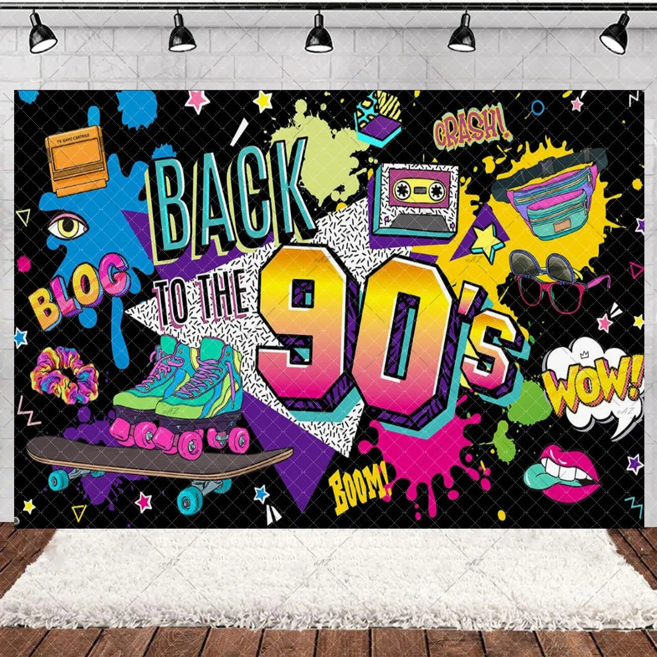 90’S Disco Party Decorations Back To 90s Backdrop Women Men Friend Birthday Music Party Disposable Tableware Balloon CakeTopper