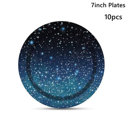 Disposable Starry Sky Theme Tablecloth Adult Children Birthday Party Decoration Starry River Star Outer Space Party Table Cloth