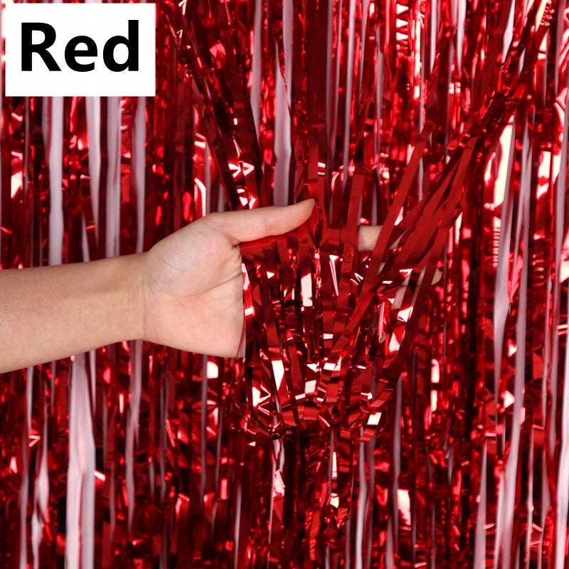 3/2/1Pack Party Background Wedding Decoration Foil Fringe Curtain Sequin Bachelorette Photo Backdrop Wall Curtain Birthday Gifts