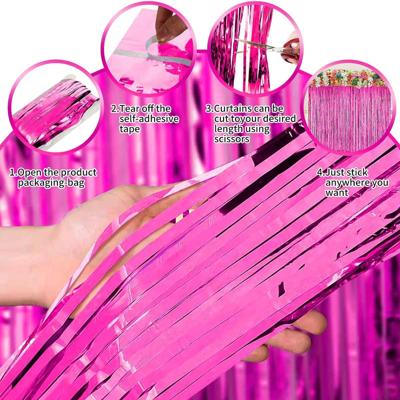 3/2/1Pack Party Background Wedding Decoration Foil Fringe Curtain Sequin Bachelorette Photo Backdrop Wall Curtain Birthday Gifts