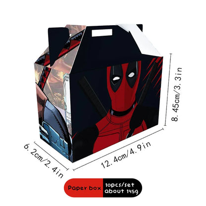 DEADPOOL Birthday Party Decorations Disposable Tableware Cake Topper Flag Kids Anniversaire Party Baby Shower Cake Kids Favors