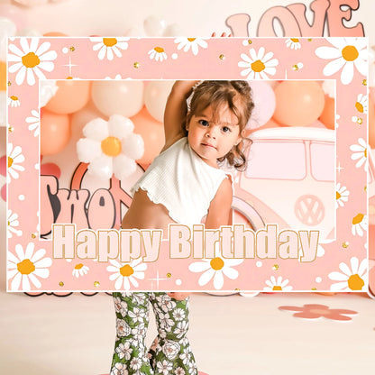 LaVenty Hippie Groovy Birthday Party Decoration Hippie Groovy Party Supplies Photo Booth Props Frame