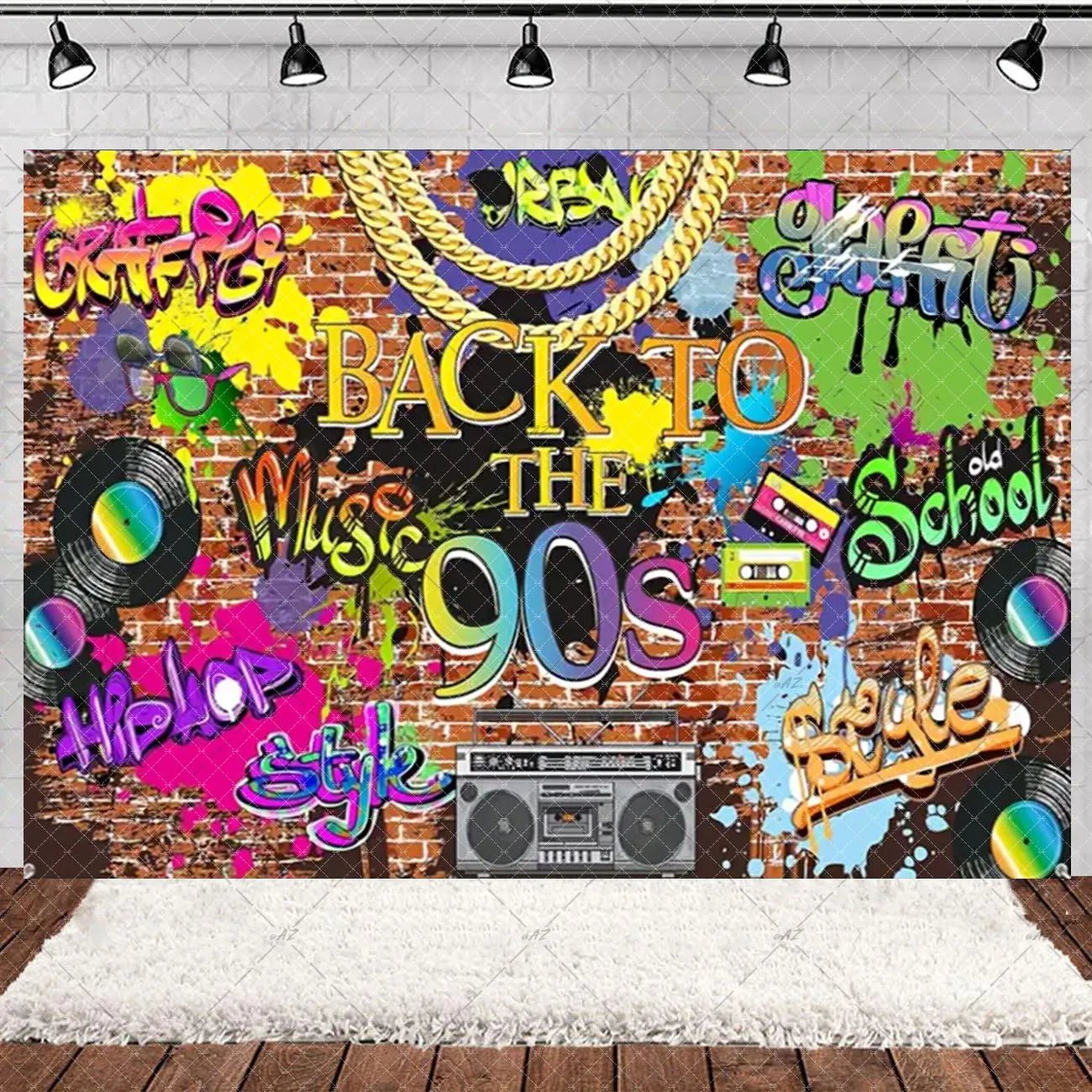 90’S Disco Party Decorations Back To 90s Backdrop Women Men Friend Birthday Music Party Disposable Tableware Balloon CakeTopper