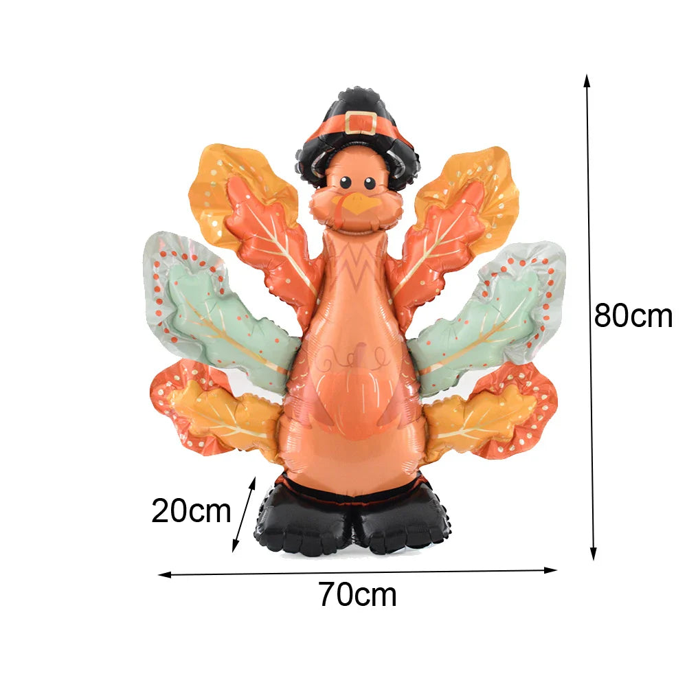 Thanksgiving Theme Party Decorations Maple Leaf Nut Squirrel Balloons Jungle Animals Party Decor Supplies Kids Gifts