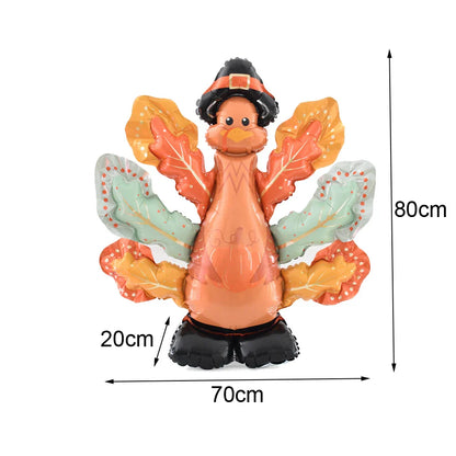 Thanksgiving Theme Party Decorations Maple Leaf Nut Squirrel Balloons Jungle Animals Party Decor Supplies Kids Gifts