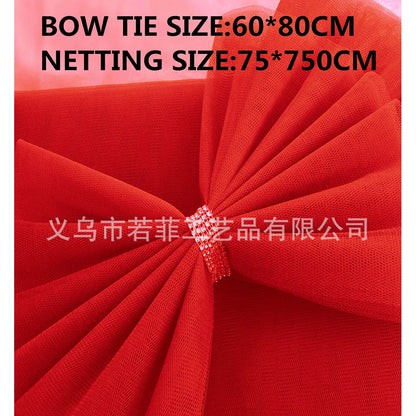 Christmas Front Door Decoration Xmas Large Red organza Bow Wedding Traditional Ready Made Door Bow 2026 New Year Decoration