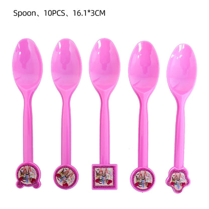 Pink Robloxed Theme Birthday Party Decorations Tableware Set Balloons Cups Plates Banner Backdrop for Girls Baby Shower Supplies