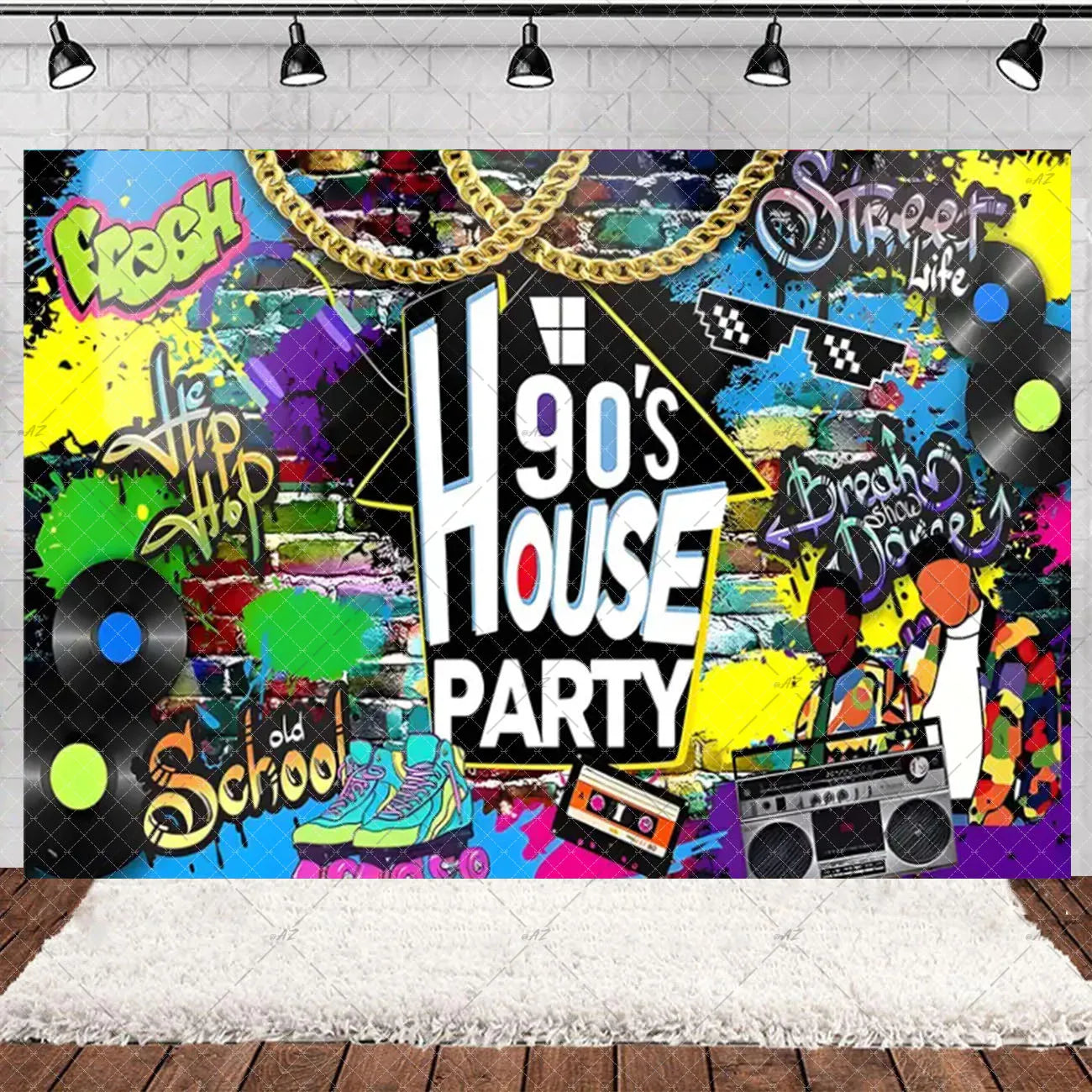 90’S Disco Party Decorations Back To 90s Backdrop Women Men Friend Birthday Music Party Disposable Tableware Balloon CakeTopper