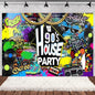 90’S Disco Party Decorations Back To 90s Backdrop Women Men Friend Birthday Music Party Disposable Tableware Balloon CakeTopper