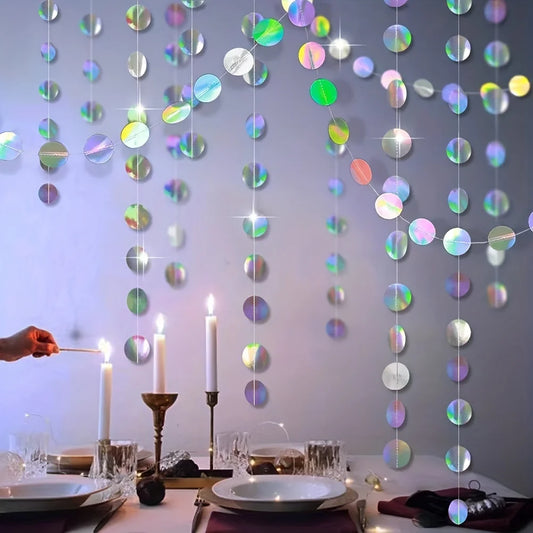 1 piece disco themed colorful circular paper flower for birthday party decoration, background wall pendant, and banner