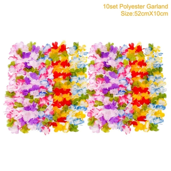 Hawaiian Party Decorations Artificial Flower Garland Summer Tropical Aloha Hawaii Party Supplies Wedding Birthday Flamingo Decor