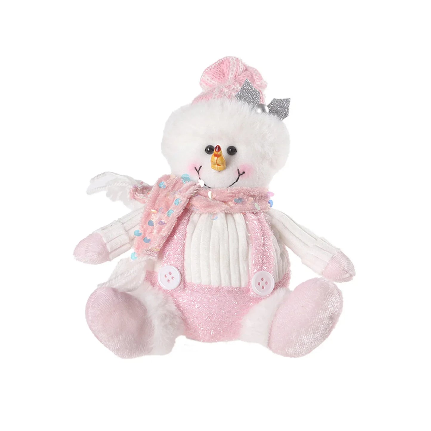 Christmas Decorations Sitting Sequined Cartoon Doll Pink Christmas Series Pendant Christmas Party Scene Dress Up Kids Gifts