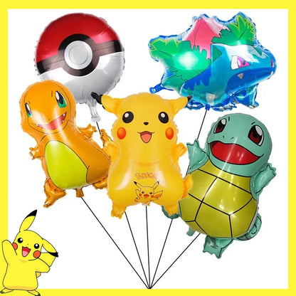 Pokemon Birthday Party Decoration Pikachu Balloons Disposable Tableware Cup Napkin Plate Tablecloth Baby Shower Cake Topper Flag