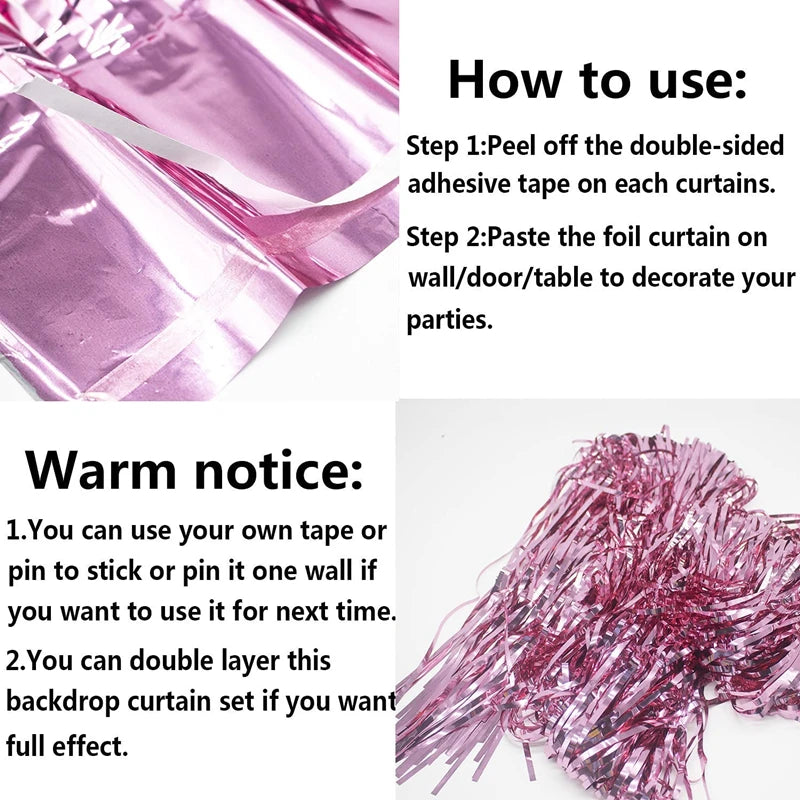 3/2/1Pack Party Background Wedding Decoration Foil Fringe Curtain Sequin Bachelorette Photo Backdrop Wall Curtain Birthday Gifts