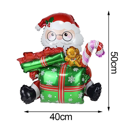 Christmas Party Decorations Christmas Party Supplies Santa Claus Snowman Christmas Tree Balloons for Festive Holiday Decors