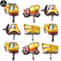 Construction Truck Balloons Excavator Cement Truck Forklift Crane Foil Balloon Kid Boys Birthday Party Construction Theme Decors