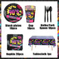 90’S Disco Party Decorations Back To 90s Backdrop Women Men Friend Birthday Music Party Disposable Tableware Balloon CakeTopper