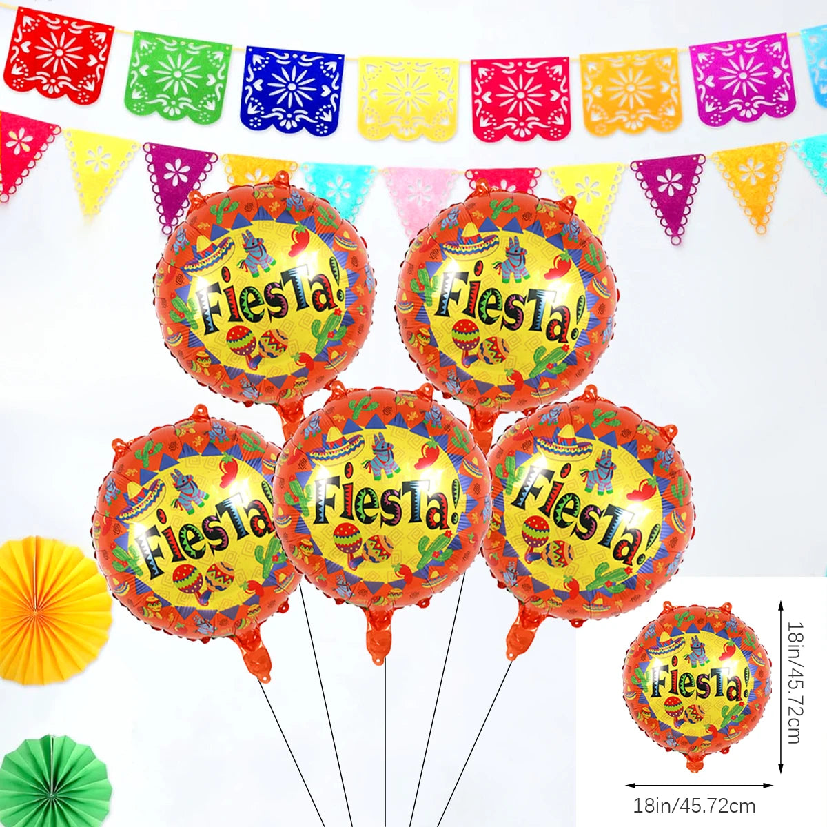 2025 Fiesta Party Decoration Balloons Mexican Fiesta Party Decorations Taco Luau Decorations Birthday Party Supplies Home Decor
