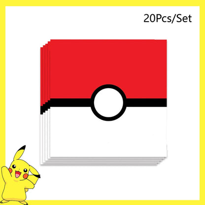 Pokemon Birthday Party Decoration Pikachu Balloons Disposable Tableware Cup Napkin Plate Tablecloth Baby Shower Cake Topper Flag