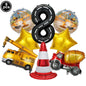 Construction Truck Balloons Excavator Cement Truck Forklift Crane Foil Balloon Kid Boys Birthday Party Construction Theme Decors