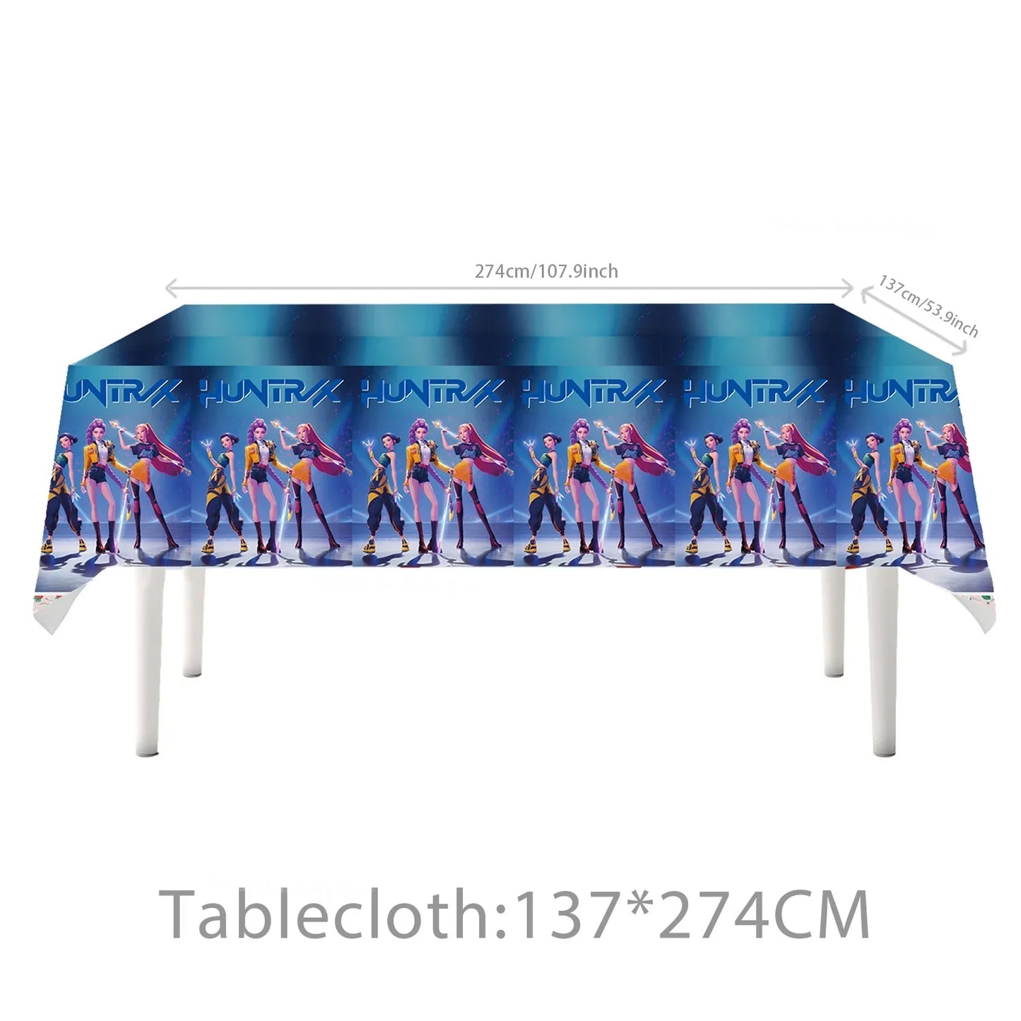 Demon Hunters Tablecloth Birthday Party Decoration KPop Anime Disposable Table Cover Baby Shower Kids Toy Gift Party Supplies