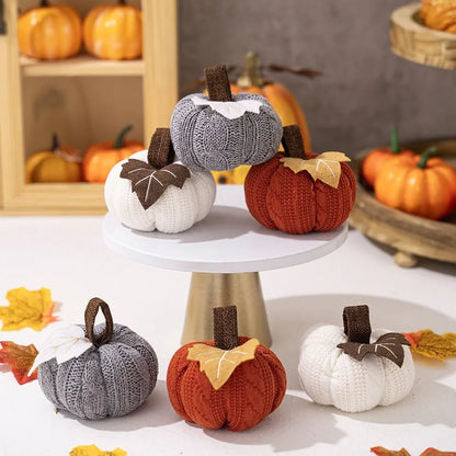 Thanksgiving Party Decoration Knitted Pumpkin Harvest Festival Party DIY Pumpkin Ornament Happy Thanksgiving Day 2025 Home Decor
