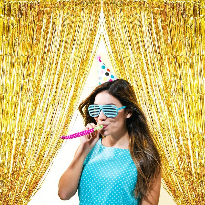3/2/1Pack Party Background Wedding Decoration Foil Fringe Curtain Sequin Bachelorette Photo Backdrop Wall Curtain Birthday Gifts