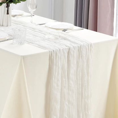 10Pcs Cheesecloth Table Runner Boho Gauze Table Runner 40x270cm Romantic Table Runner for Wedding Bridal Shower Birthday Party