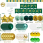 Birthday DecorationsGreen Gold Birthday Party Decorations Men Women Green Balloons with Happy Birthday BannerPaper Pompoms Confe