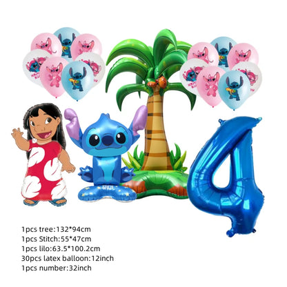 Kids First 6th Birthday Party Decorations Stitch Balloons Set Cute Globos Baby Shower Supplies Children Gifts Ballons