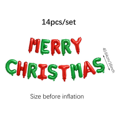 Merry Christmas decoration balloons, Christmas, birthday party decorations, Christmas Eve and New Year theme decorations