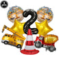Construction Truck Balloons Excavator Cement Truck Forklift Crane Foil Balloon Kid Boys Birthday Party Construction Theme Decors