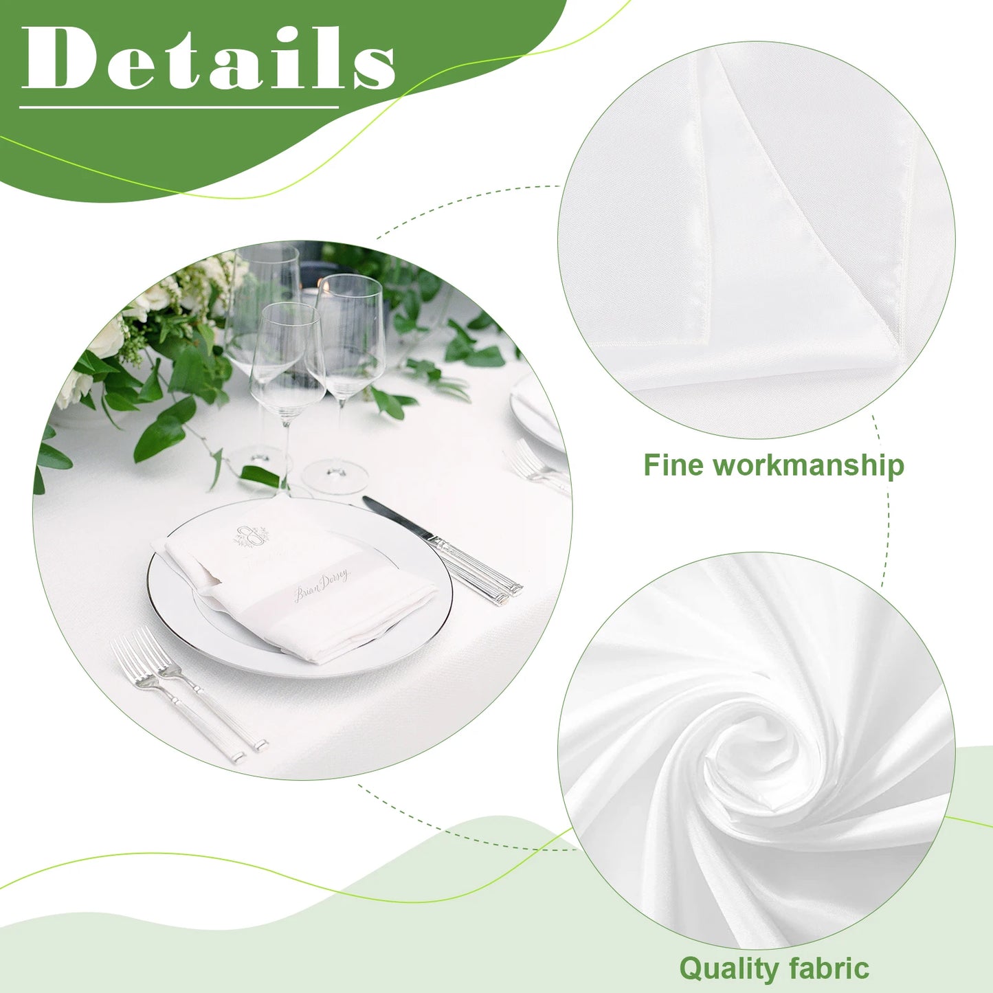 6Pcs White Tablecloth Rectangle Table Cloth Stain and Wrinkle Resistant Washable Polyester Table Cover for Dining Table Decor