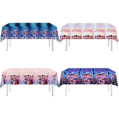 Demon Hunters Tablecloth Birthday Party Decoration KPop Anime Disposable Table Cover Baby Shower Kids Toy Gift Party Supplies
