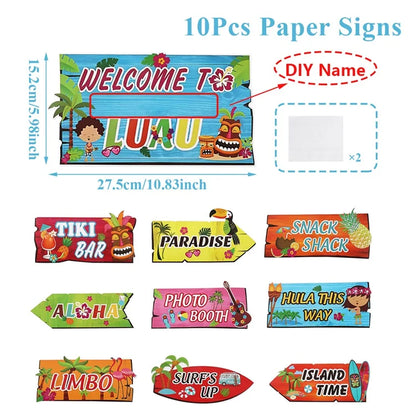 Hawaiian Party Decorations Artificial Flower Garland Summer Tropical Aloha Hawaii Party Supplies Wedding Birthday Flamingo Decor