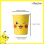Pokemon Birthday Party Decoration Pikachu Balloons Disposable Tableware Cup Napkin Plate Tablecloth Baby Shower Cake Topper Flag