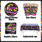 90’S Disco Party Decorations Back To 90s Backdrop Women Men Friend Birthday Music Party Disposable Tableware Balloon CakeTopper