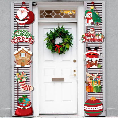 Christmas Decorations Party Door Decorations Santa Claus Door Decorations Banners Pendants Party Supplies