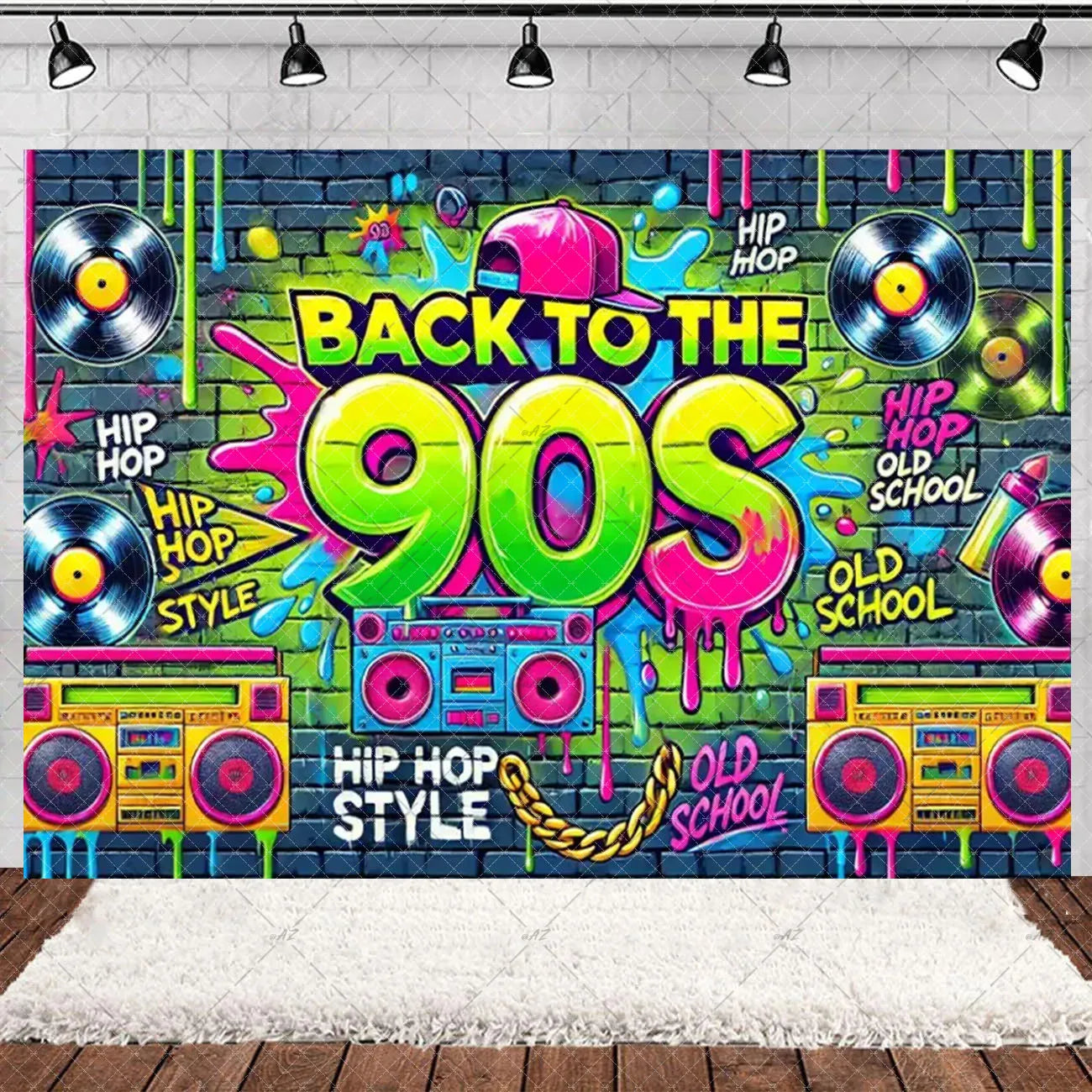 90’S Disco Party Decorations Back To 90s Backdrop Women Men Friend Birthday Music Party Disposable Tableware Balloon CakeTopper