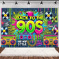 90’S Disco Party Decorations Back To 90s Backdrop Women Men Friend Birthday Music Party Disposable Tableware Balloon CakeTopper