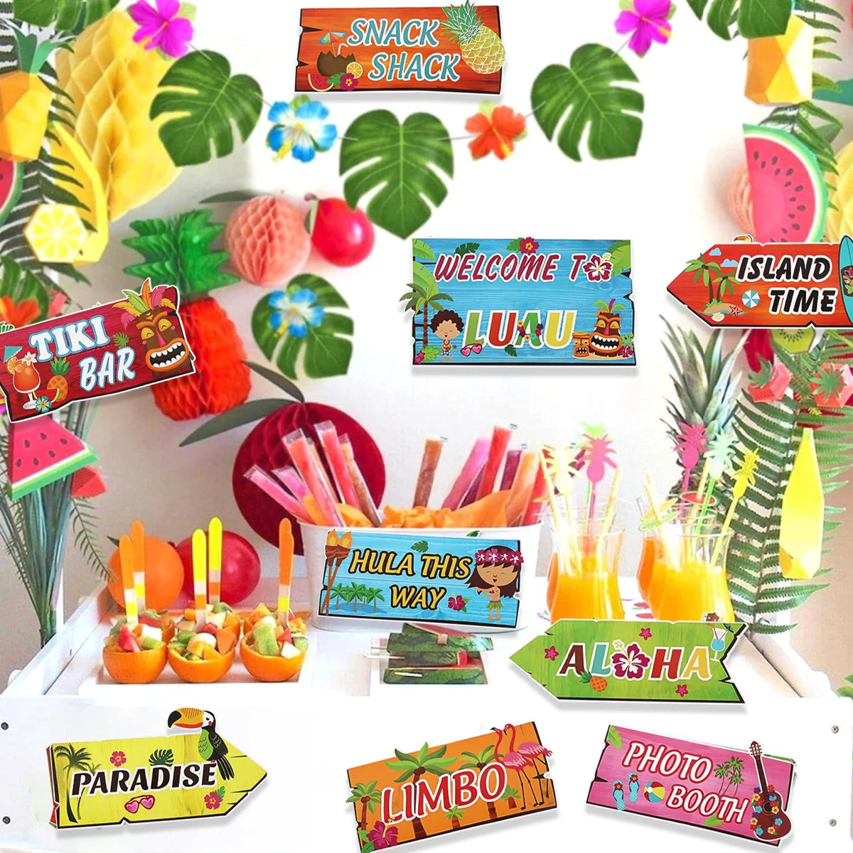 Hawaiian Party Decorations Artificial Flower Garland Summer Tropical Aloha Hawaii Party Supplies Wedding Birthday Flamingo Decor