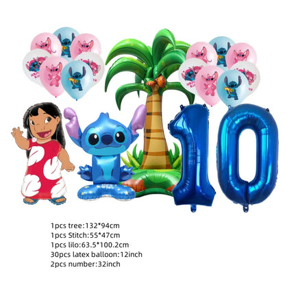 Kids First 6th Birthday Party Decorations Stitch Balloons Set Cute Globos Baby Shower Supplies Children Gifts Ballons