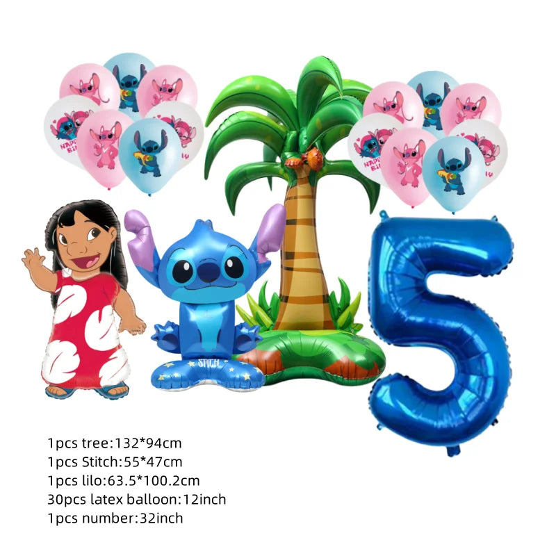 Kids First 6th Birthday Party Decorations Stitch Balloons Set Cute Globos Baby Shower Supplies Children Gifts Ballons