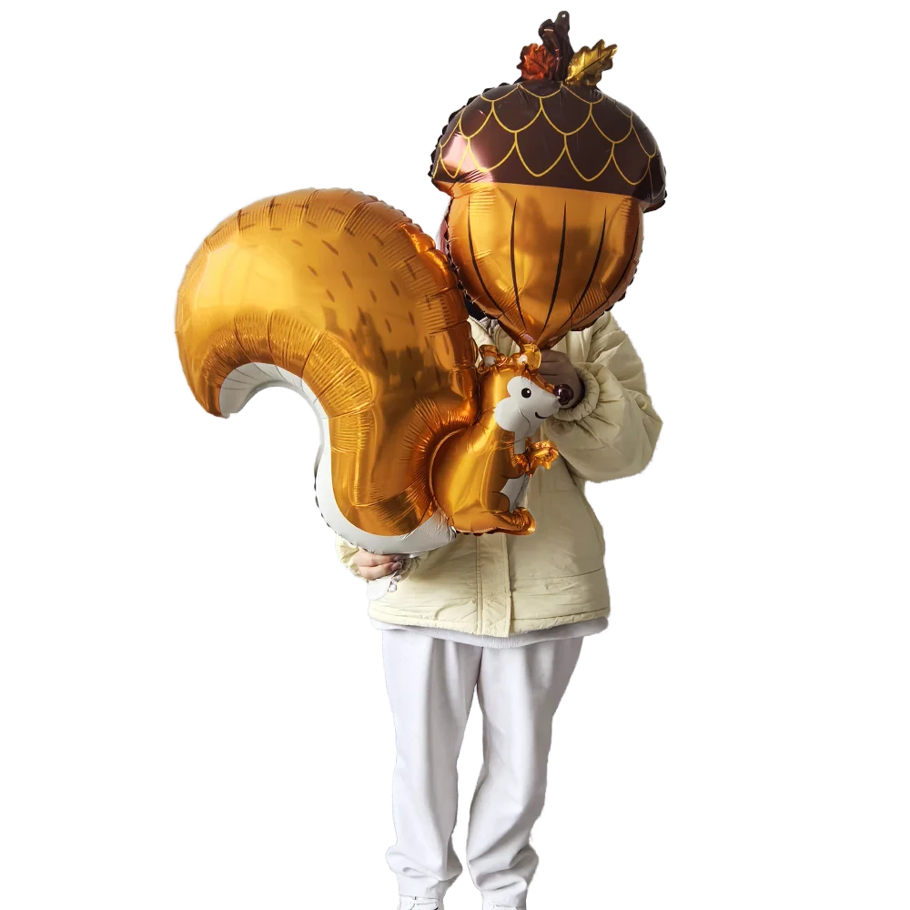 Thanksgiving Theme Party Decorations Maple Leaf Nut Squirrel Balloons Jungle Animals Party Decor Supplies Kids Gifts